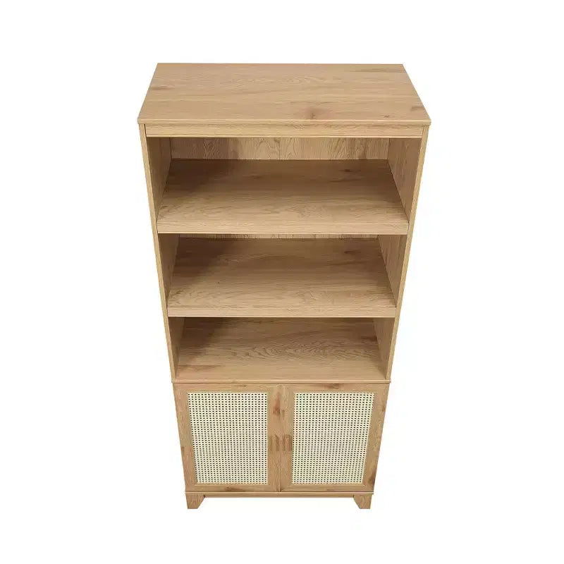 Sheridan Modern 7 Shelf Cane Bookcase - Manhattan Comfort