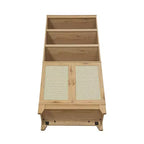 Sheridan Modern 7 Shelf Cane Bookcase - Manhattan Comfort