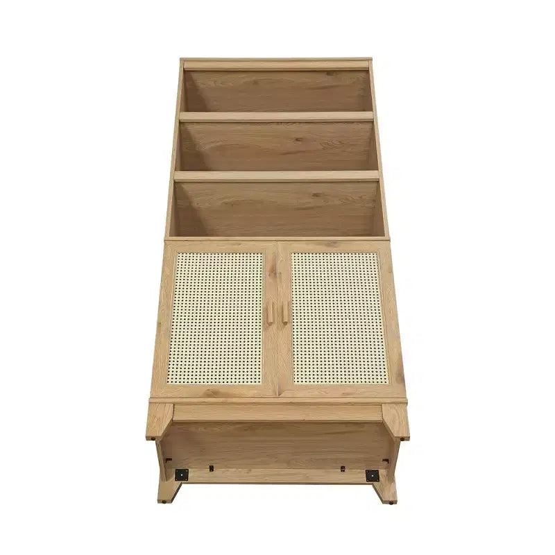 Sheridan Modern 7 Shelf Cane Bookcase - Manhattan Comfort