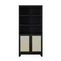 Sheridan Modern 7 Shelf Cane Bookcase - Manhattan Comfort