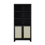 Sheridan Modern 7 Shelf Cane Bookcase - Manhattan Comfort