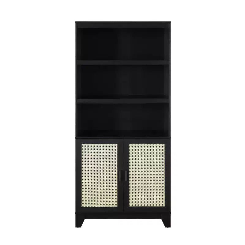 Sheridan Modern 7 Shelf Cane Bookcase - Manhattan Comfort