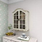 28x22 Traditional Wood Wall Shelf with Arched Shutter Doors - Olivia & May