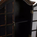 28x22 Traditional Wood Wall Shelf with Arched Shutter Doors - Olivia & May