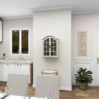 28x22 Traditional Wood Wall Shelf with Arched Shutter Doors - Olivia & May