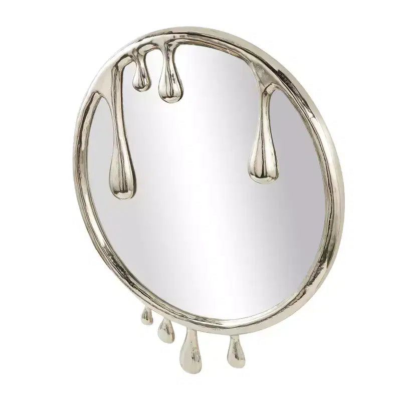 43x36 Aluminum Abstract Drip Wall Mirror with Melting Designed Frame - Olivia & May