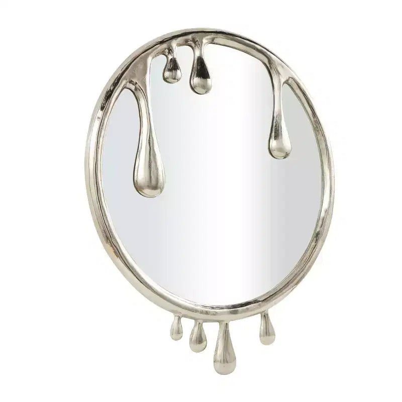 43x36 Aluminum Abstract Drip Wall Mirror with Melting Designed Frame - Olivia & May