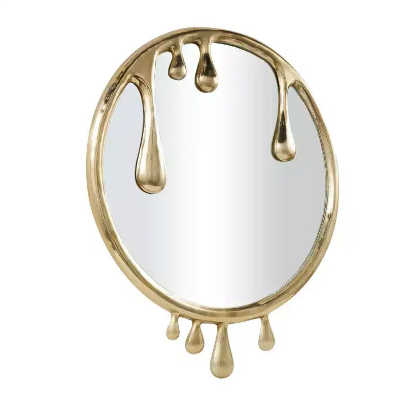 43x36 Aluminum Abstract Drip Wall Mirror with Melting Designed Frame - Olivia & May