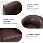 Set of 2 Molly Modern 360-degree Swivel Barrel Genuine Leather Chair with Solid Wood Base|ART OF LIVING DESIGNS