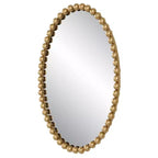 Uttermost Serna Gold Leaf 20 x 30 Beaded Oval Wall Mirror