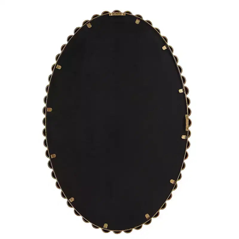 Uttermost Serna Gold Leaf 20 x 30 Beaded Oval Wall Mirror