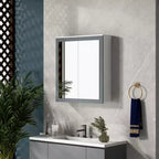 kleankin Armadietto dei medicinali, Specchio da bagno con armadietto e 2 ripiani regolabili, Specchio da bagno a parete, Bianco
