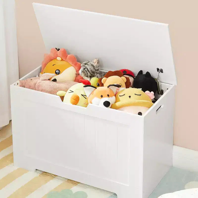 29.9 Inches Wide Farmhouse Style Storage Bench with 2 Safety Hinges, Entryway Shoe Bench for Home Organization