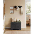 29.9 Inches Wide Farmhouse Style Storage Bench with 2 Safety Hinges, Entryway Shoe Bench for Home Organization