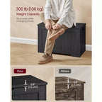 29.9 Inches Wide Farmhouse Style Storage Bench with 2 Safety Hinges, Entryway Shoe Bench for Home Organization