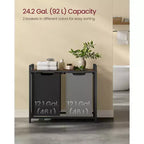 VASAGLE Laundry Hamper Laundry Basket with 2 Pull-Out Bags Laundry Sorter with Shelf