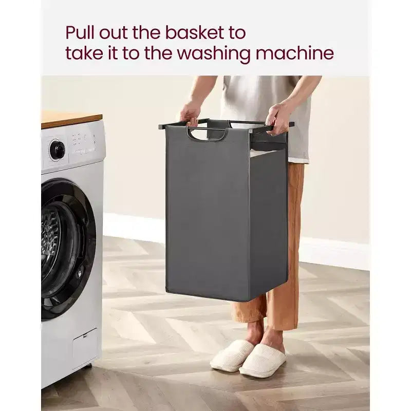 VASAGLE Laundry Hamper Laundry Basket with 2 Pull-Out Bags Laundry Sorter with Shelf