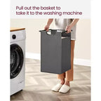 VASAGLE Laundry Hamper Laundry Basket with 2 Pull-Out Bags Laundry Sorter with Shelf