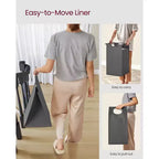 VASAGLE Laundry Hamper Laundry Basket with 2 Pull-Out Bags Laundry Sorter with Shelf