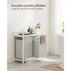 VASAGLE Laundry Hamper Laundry Basket with 2 Pull-Out Bags Laundry Sorter with Shelf