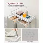VASAGLE Laundry Hamper Laundry Basket with 2 Pull-Out Bags Laundry Sorter with Shelf