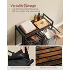 VASAGLE Laundry Hamper Laundry Basket with 2 Pull-Out Bags Laundry Sorter with Shelf