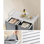 VASAGLE Laundry Hamper Laundry Basket with 2 Pull-Out Bags Laundry Sorter with Shelf