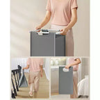 VASAGLE Laundry Hamper Laundry Basket with 2 Pull-Out Bags Laundry Sorter with Shelf