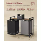 VASAGLE Laundry Hamper Laundry Basket with 2 Pull-Out Bags Laundry Sorter with Shelf
