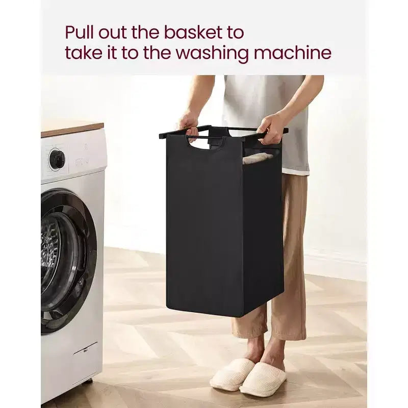 VASAGLE Laundry Hamper Laundry Basket with 2 Pull-Out Bags Laundry Sorter with Shelf