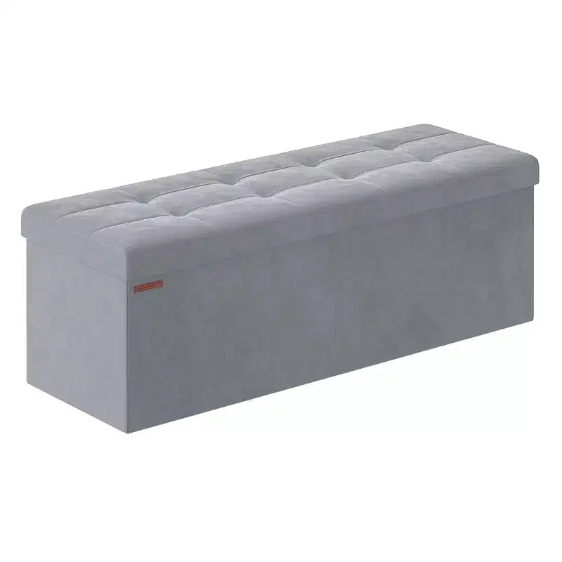 SONGMICS Storage Ottoman Bench Folding Storage Footrest 2 Extra Storage Boxes Hold up to 660 lb