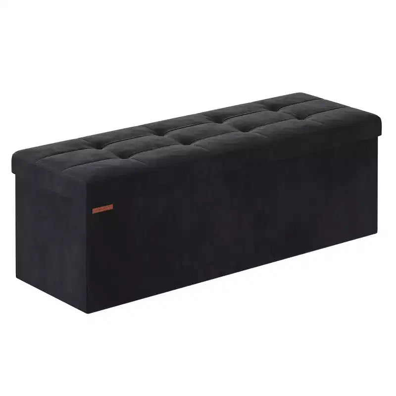 SONGMICS Storage Ottoman Bench Folding Storage Footrest 2 Extra Storage Boxes Hold up to 660 lb
