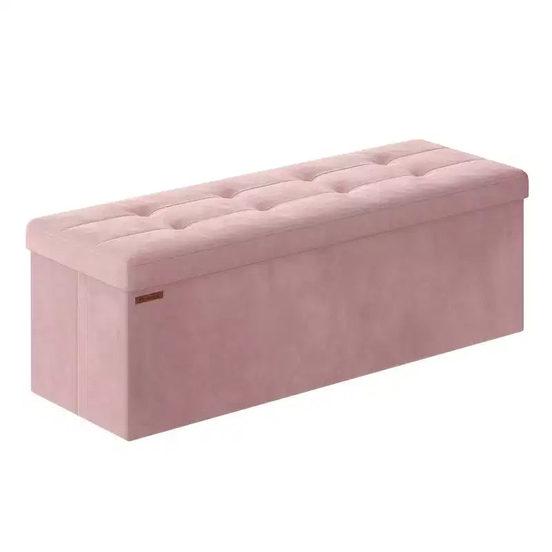 SONGMICS Storage Ottoman Bench Folding Storage Footrest 2 Extra Storage Boxes Hold up to 660 lb