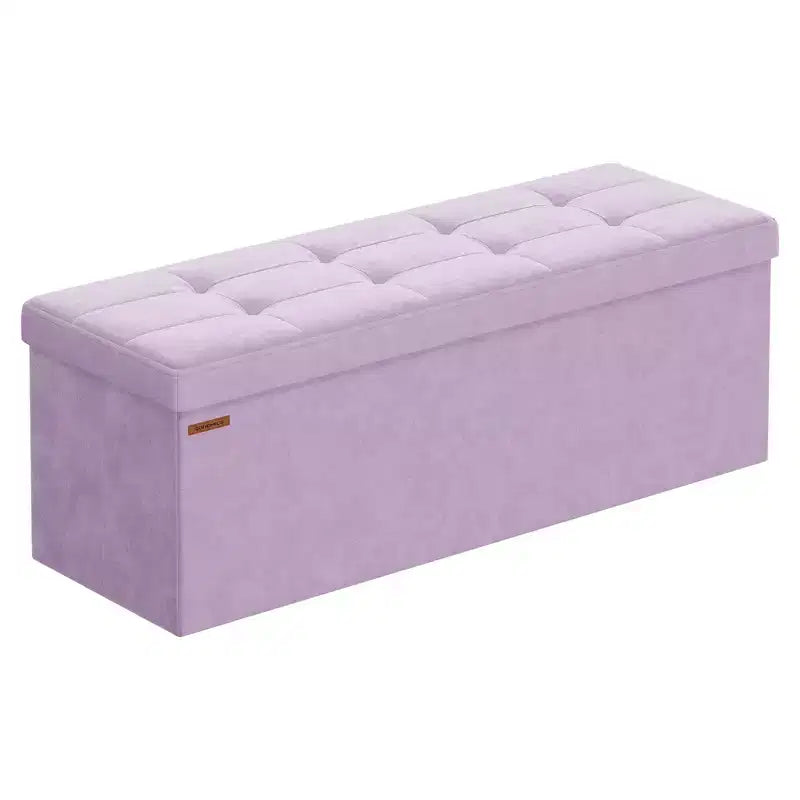 SONGMICS Storage Ottoman Bench Folding Storage Footrest 2 Extra Storage Boxes Hold up to 660 lb