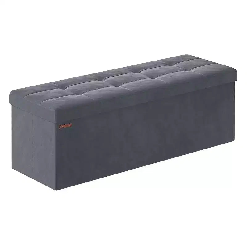 SONGMICS Storage Ottoman Bench Folding Storage Footrest 2 Extra Storage Boxes Hold up to 660 lb