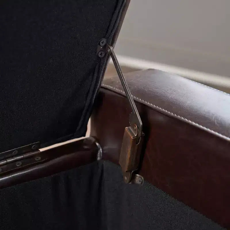 Guernsey Leather Storage Ottoman Bench - Christopher Knight Home