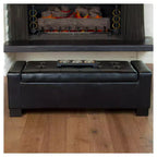 Guernsey Leather Storage Ottoman Bench - Christopher Knight Home