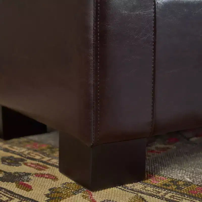 Guernsey Leather Storage Ottoman Bench - Christopher Knight Home