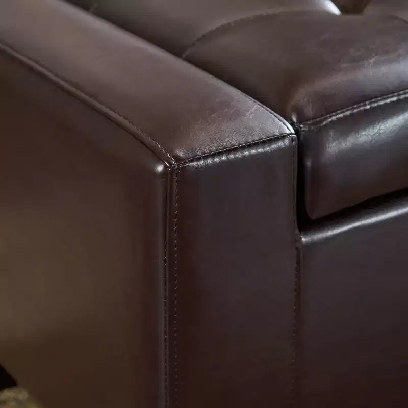 Guernsey Leather Storage Ottoman Bench - Christopher Knight Home
