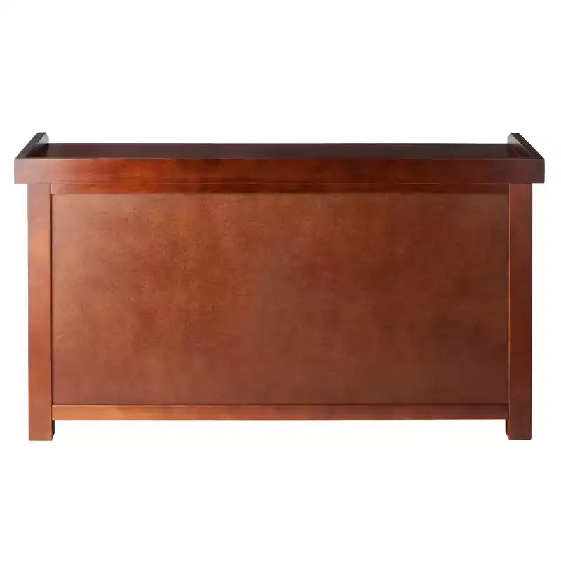 Verona Storage Bench with 3 Foldable Color Fabric Baskets - Walnut - Winsome
