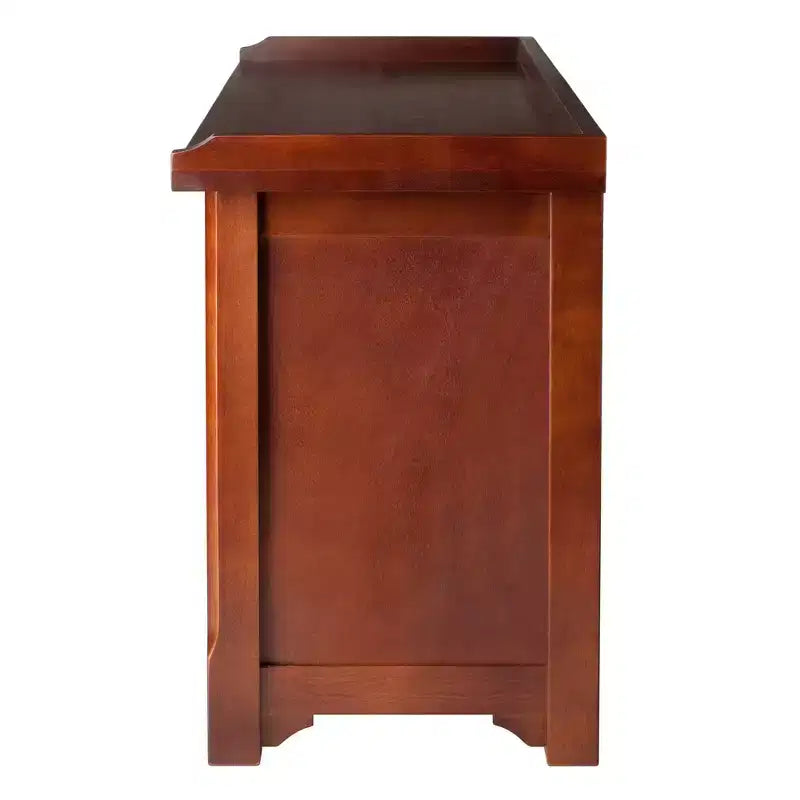 Verona Storage Bench with 3 Foldable Color Fabric Baskets - Walnut - Winsome