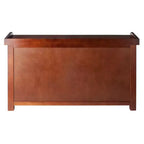 Verona Storage Bench with 3 Foldable Color Fabric Baskets - Walnut - Winsome