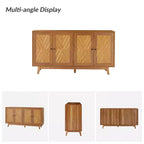 Adolf Credenza con Motivo a Spina di Pesce in Stile Mid-century Larga 57 pollici con Ripiani Regolabili|HULALA HOME
