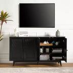 Adolf Credenza con Motivo a Spina di Pesce in Stile Mid-century Larga 57 pollici con Ripiani Regolabili|HULALA HOME