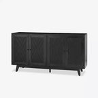 Adolf 57Wide Mid-century Chevron-patterned Sideboard with Adjustable Shelves|HULALA HOME
