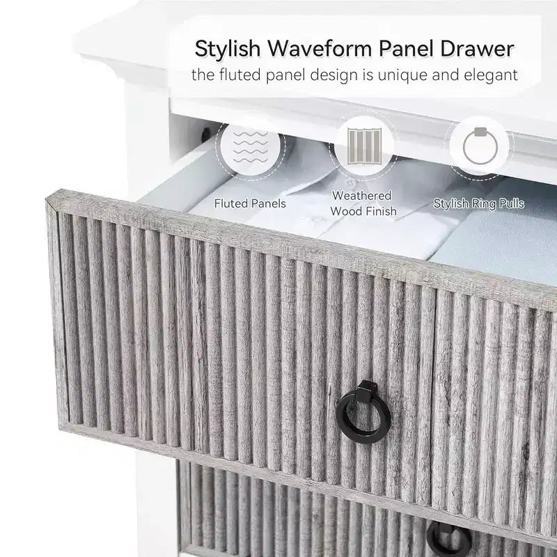 Whizmax Dresser for Bedroom with 5 Drawers, Wide Chest of Drawers, Long Wooden Dresser for Bedroom, Living Room, Hallway, Nursery