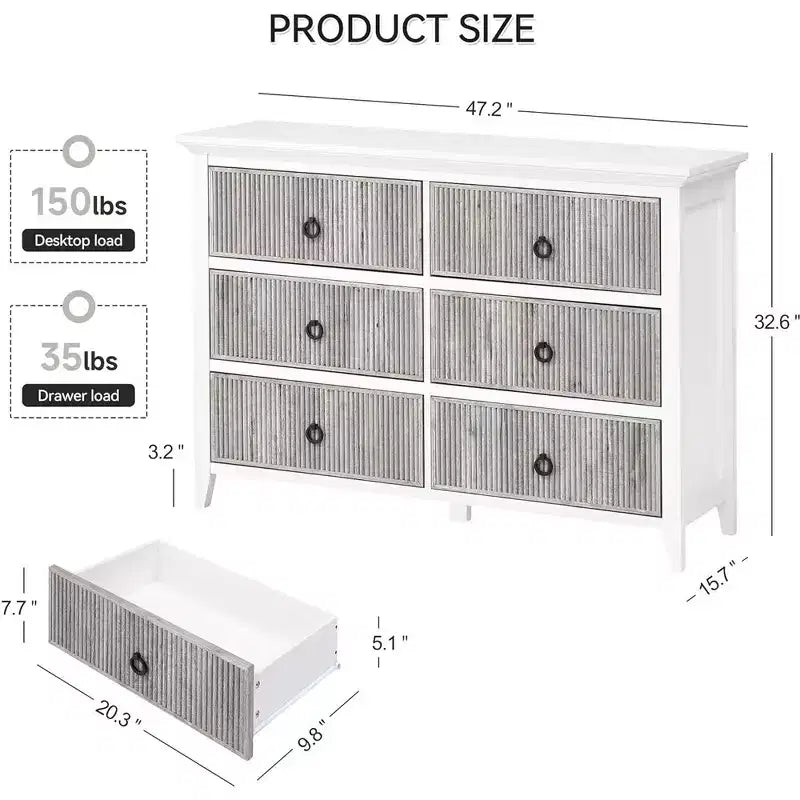 Whizmax Dresser for Bedroom with 5 Drawers, Wide Chest of Drawers, Long Wooden Dresser for Bedroom, Living Room, Hallway, Nursery