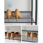 8-Tier Metal Shoe Rack, Adjustable Shelves Hold 32-40 Pairs, Set of 2 Stackable Shoe Organizers