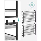 8-Tier Metal Shoe Rack, Adjustable Shelves Hold 32-40 Pairs, Set of 2 Stackable Shoe Organizers