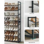 8-Tier Metal Shoe Rack, Adjustable Shelves Hold 32-40 Pairs, Set of 2 Stackable Shoe Organizers